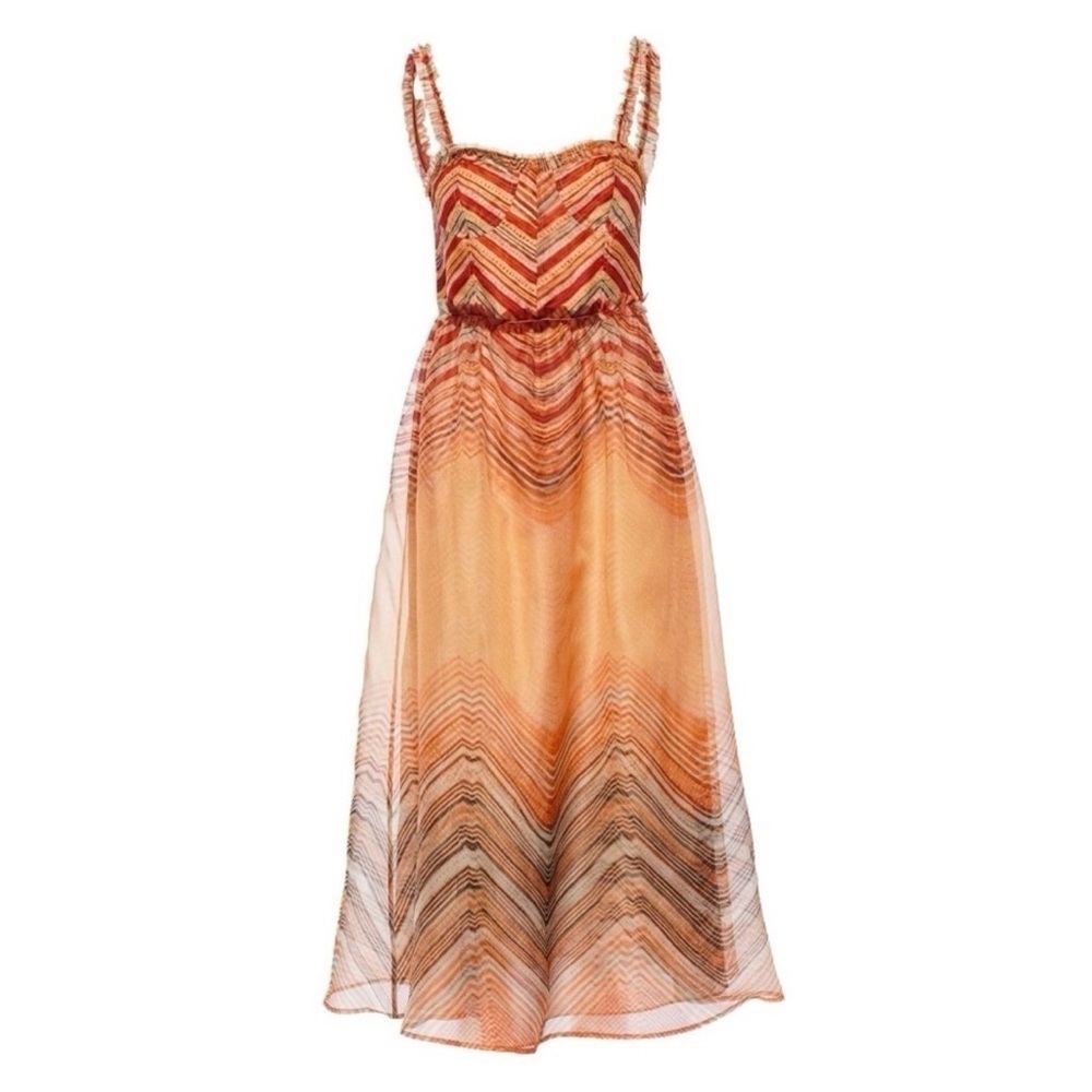 Ulla Johnson Women’s Gisele Silk Watercolor Print Sleeveless Midi Cocktail Dress - Picture 9 of 13